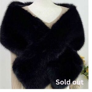 Sold - Luxurious Black Faux Fur Wrap